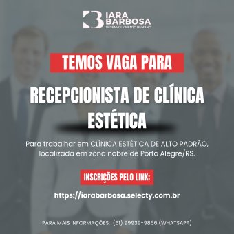 Recepcionista de clínica estética 