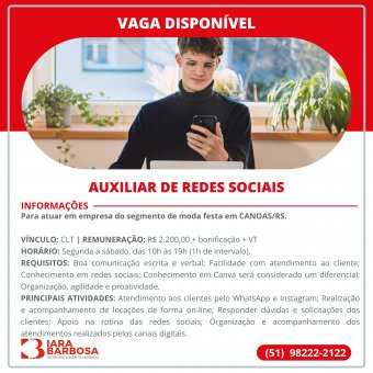 Auxiliar de redes sociais 