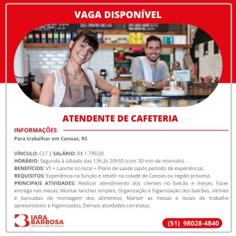 Atendente de cafeteria 
