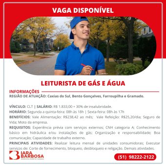 Leiturista de gás e água