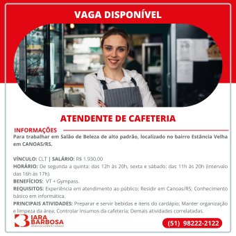 Atendente de cafeteria 