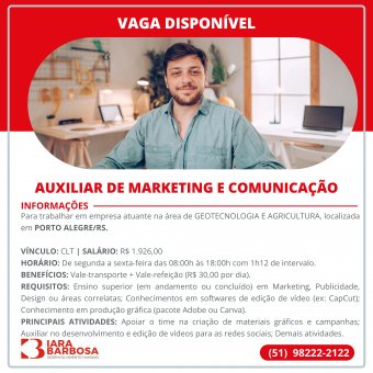 Auxiliar de marketing e comunicação